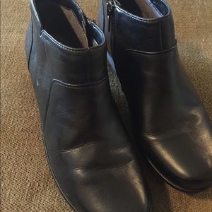 Clark’s Artisan Black Leather Wedge Boots